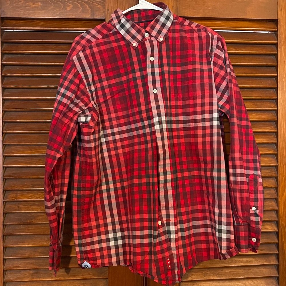 Cremieux Red Flannel Patterned Button Up